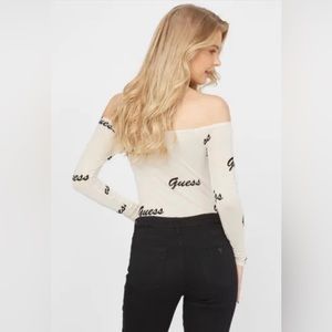 Guess Women’s sheer Logo Off Shoulder